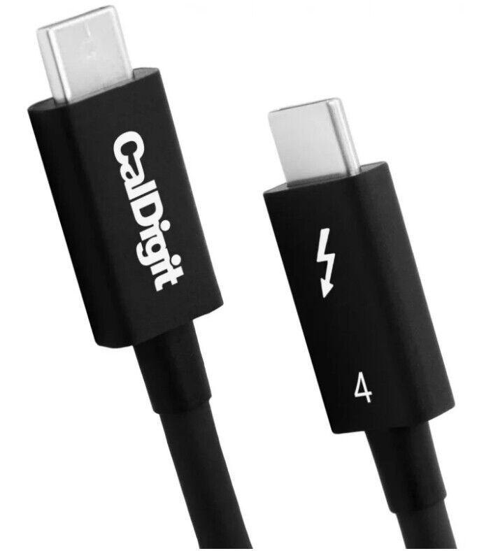 CalDigit Thunderbolt 4 Intel Certified 40Gbps 100W USB 4 Type C 6.5ft 2m Cable