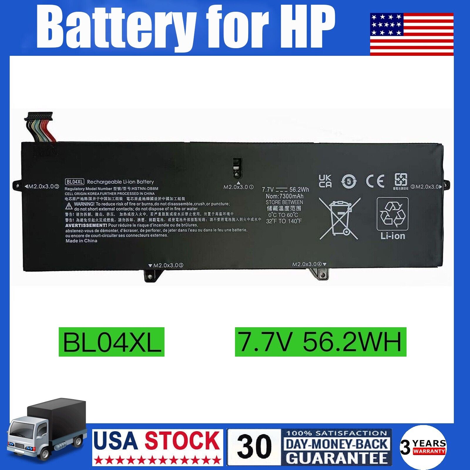 BL04XL Laptop Battery For HP EliteBook X360 1040 G5 G6 HSTNN-DB8M L07041-855 US