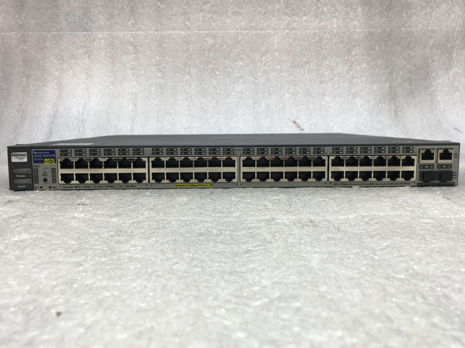 HP Procurve 2650-PWR 48 Port Ethernet Network Switch J8165A w/ Rack Ears