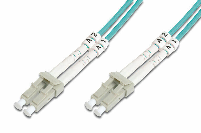 15M OM3 50/125 Lc-Lc Dlx 2.8mm Fiber Optic Cable - Water