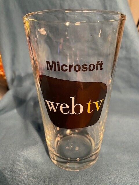 Microsoft webtv logo Pint Glass - MINT 1997 WebTV