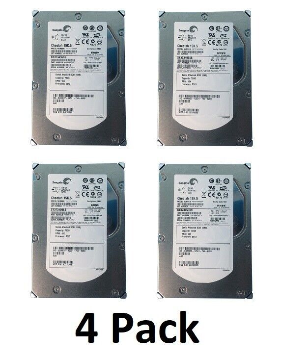4 Pack - Dell UM837 73GB SAS 15K 3GBPS 3.5\