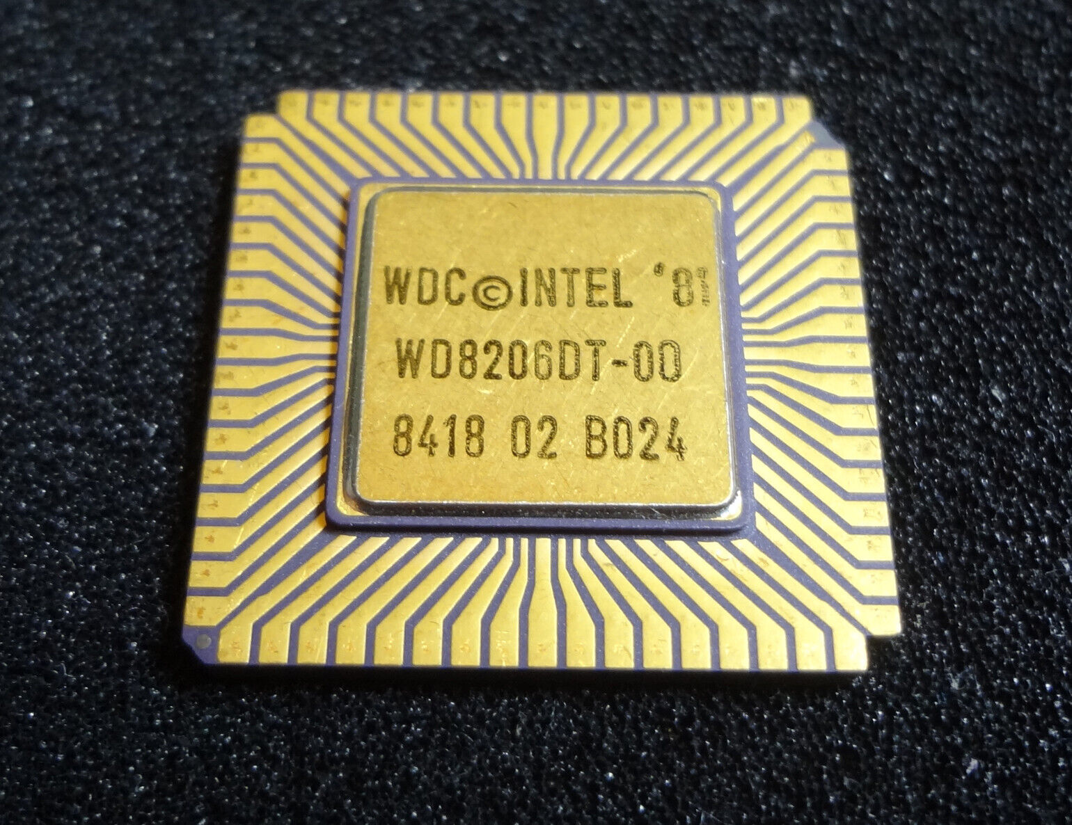 Vintage Rare WD/INTEL WD8206DT Purple Ceramic, Gold Leads, Error Correction IC
