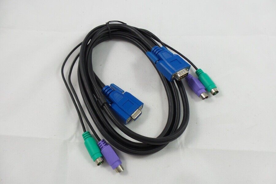 3-in-1 Universal Ultra Thin PS/2 KVM Cable