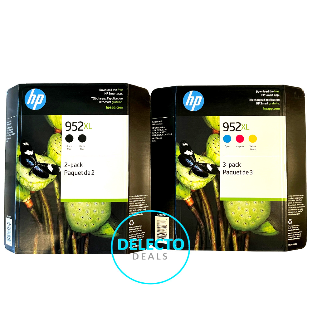 5-PACK HP GENUINE 952XL BLACK & COLOR INK OFFICEJET PRO 8710 8720 SEALED 2025