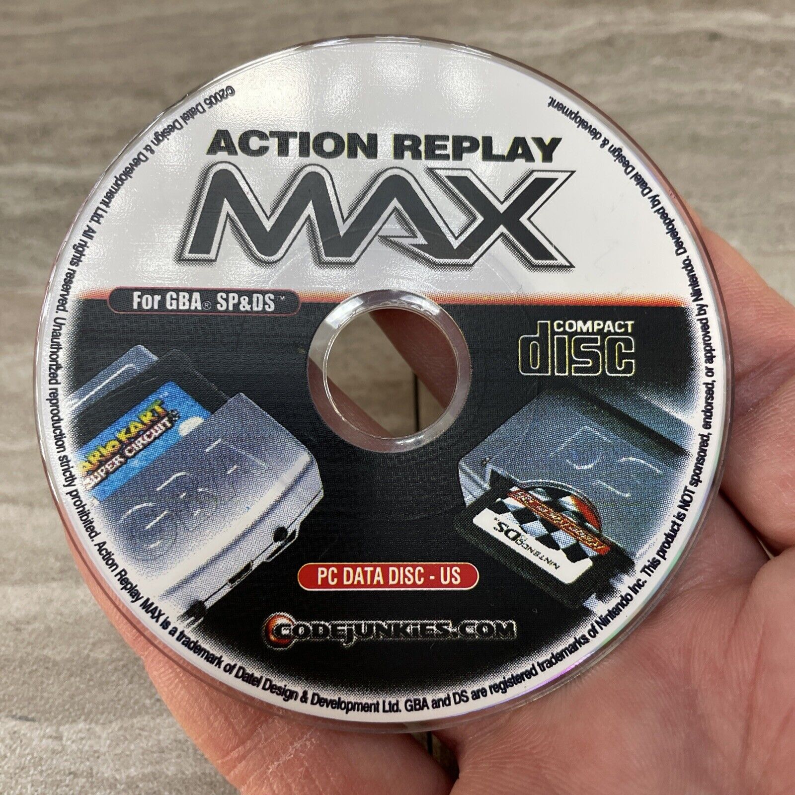 Action Replay MAX for GBA, SP & DS - PC Data disc, U.S. Disc ONLY Preowned