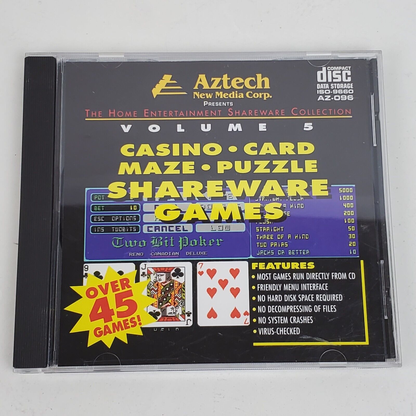 Vintage 1994 Aztech Casino Card Maze Puzzle Shareware Games