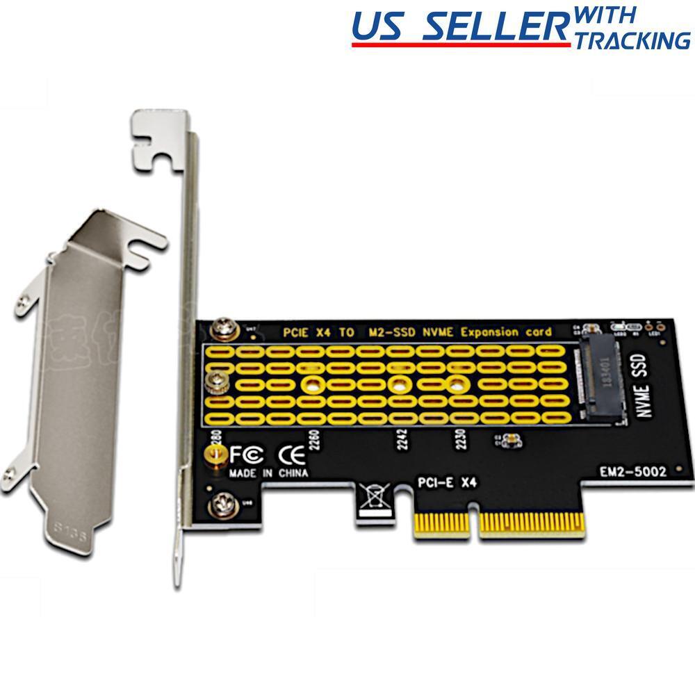 M.2 NGFF M-Key to Desktop PCIe x4 NVMe SSD Adapter Card 2242 2280 with Brackets