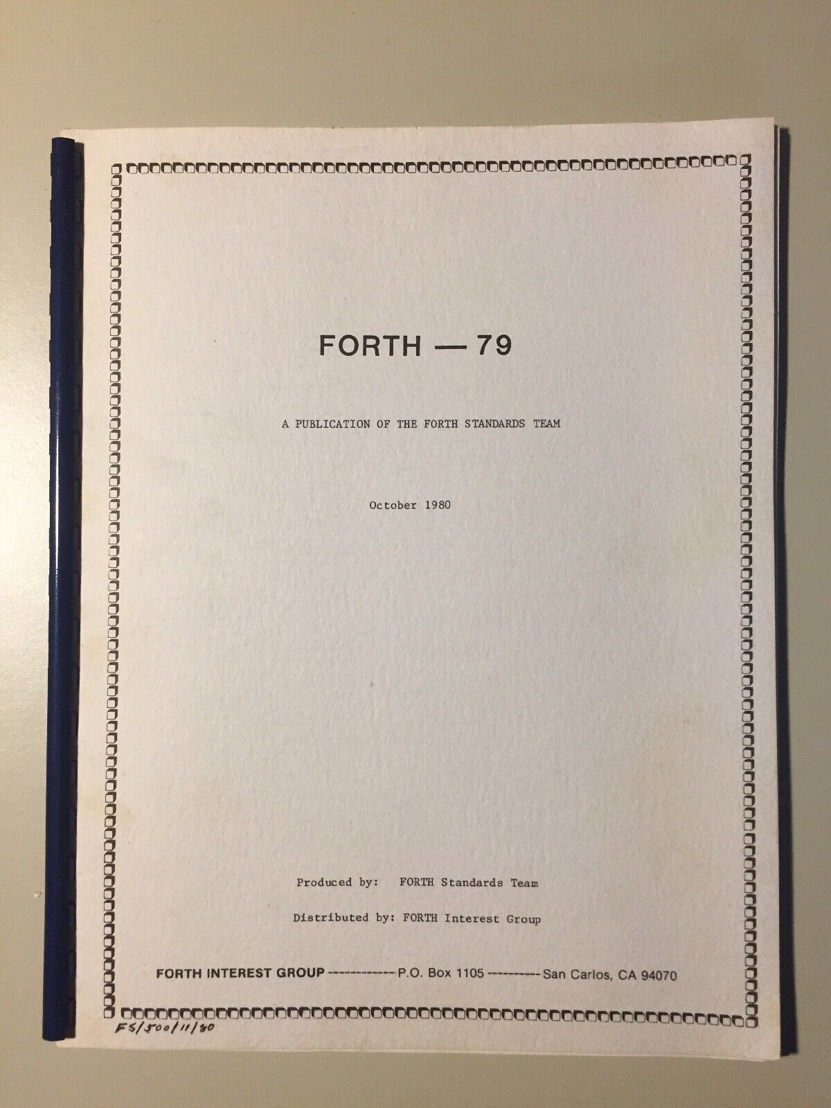 Vintage 1980 Forth Interest Group FORTH-79 Manual VHTF