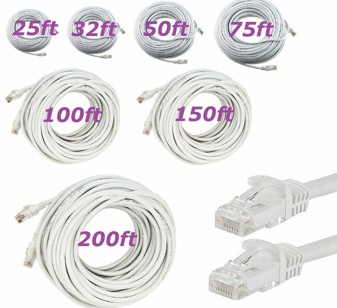 RJ45 Cat5e CAT5 Ethernet LAN Network Cable for PC PS XBox Internet Router White