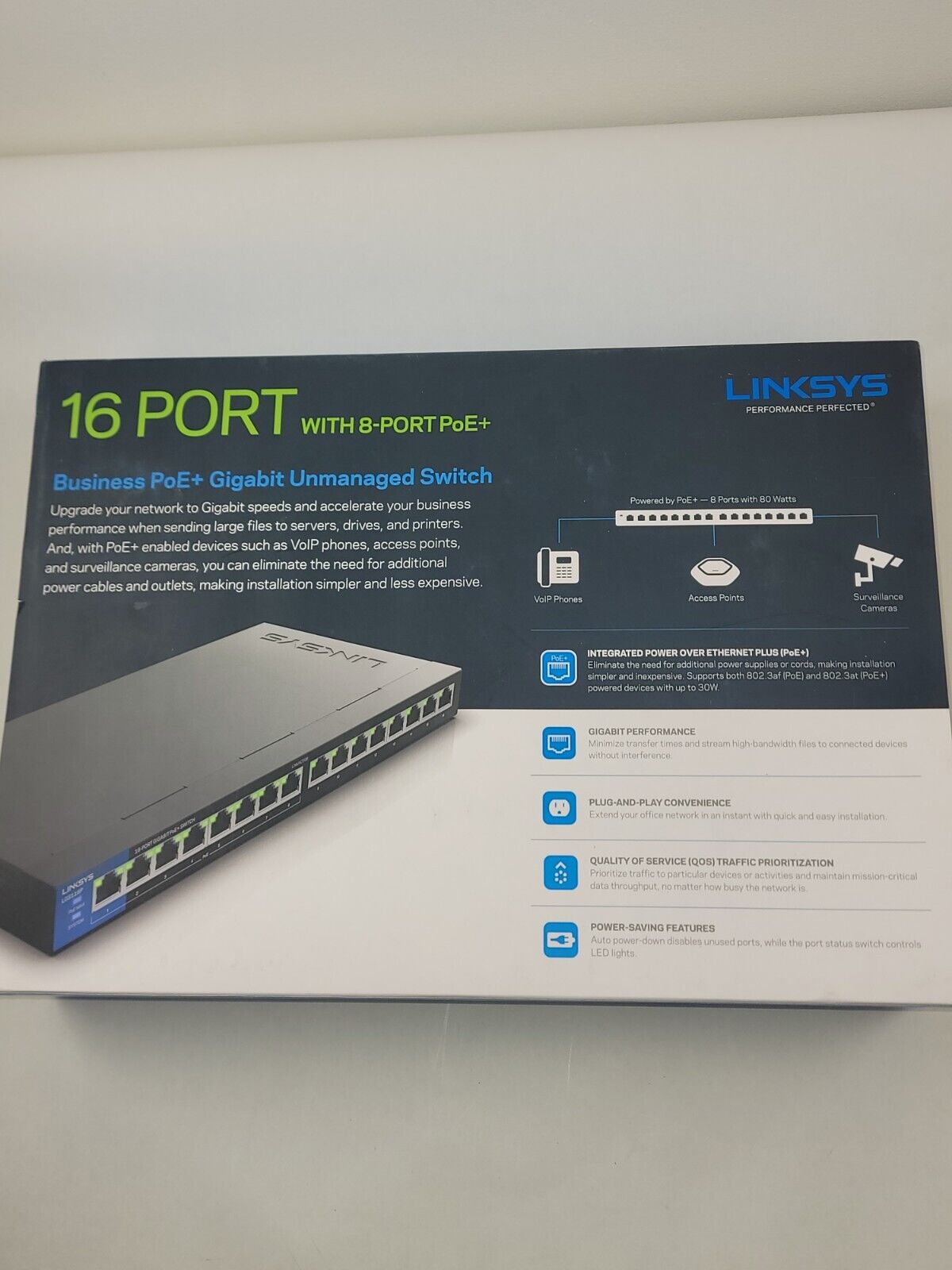 Linksys LGS116P 16-Port With 8-port PoE+ Business Gigabit Unmanage Switch