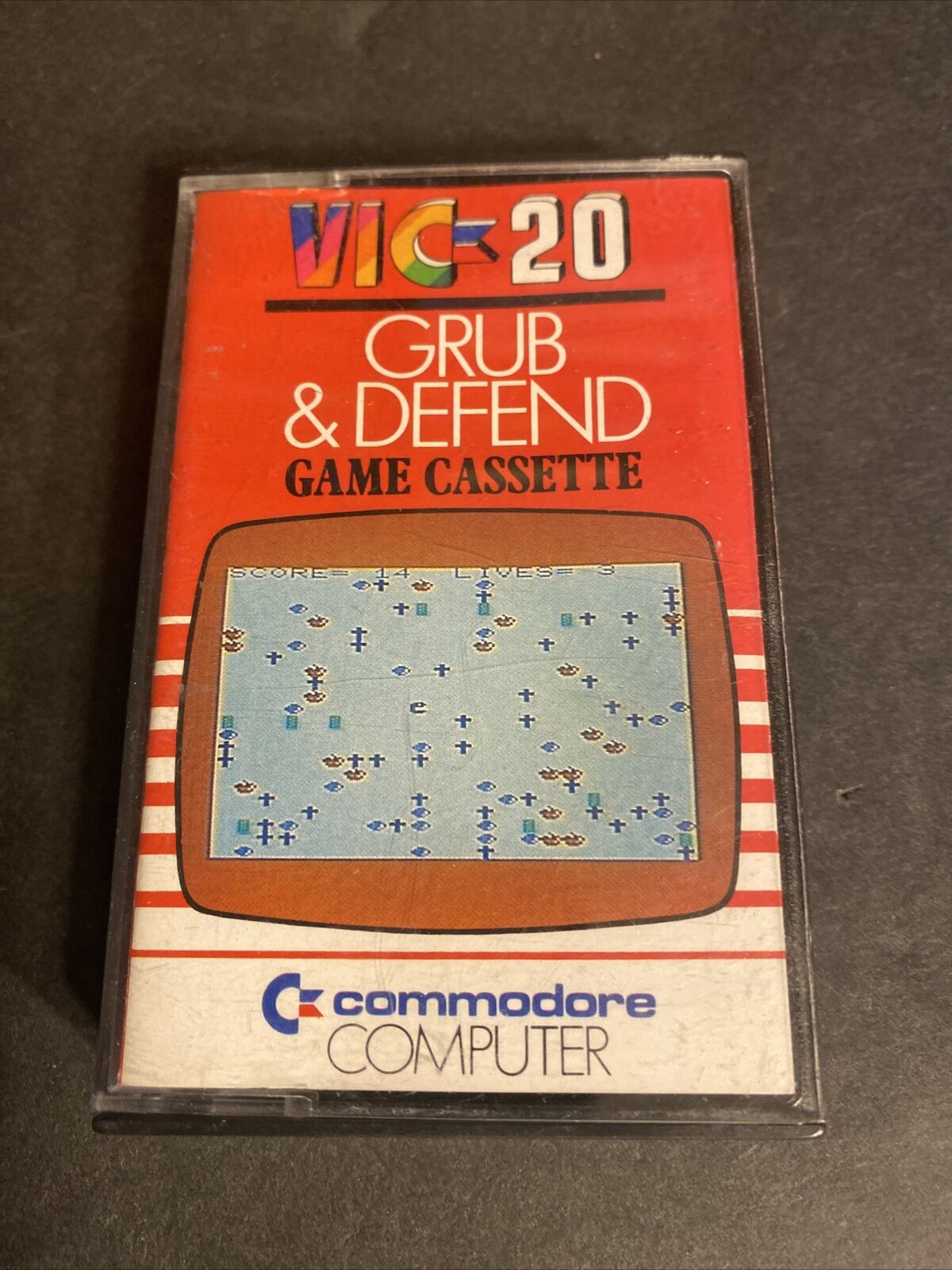 VIC-20 Grub And Defend - Cassette Commodore Vic 20 Game