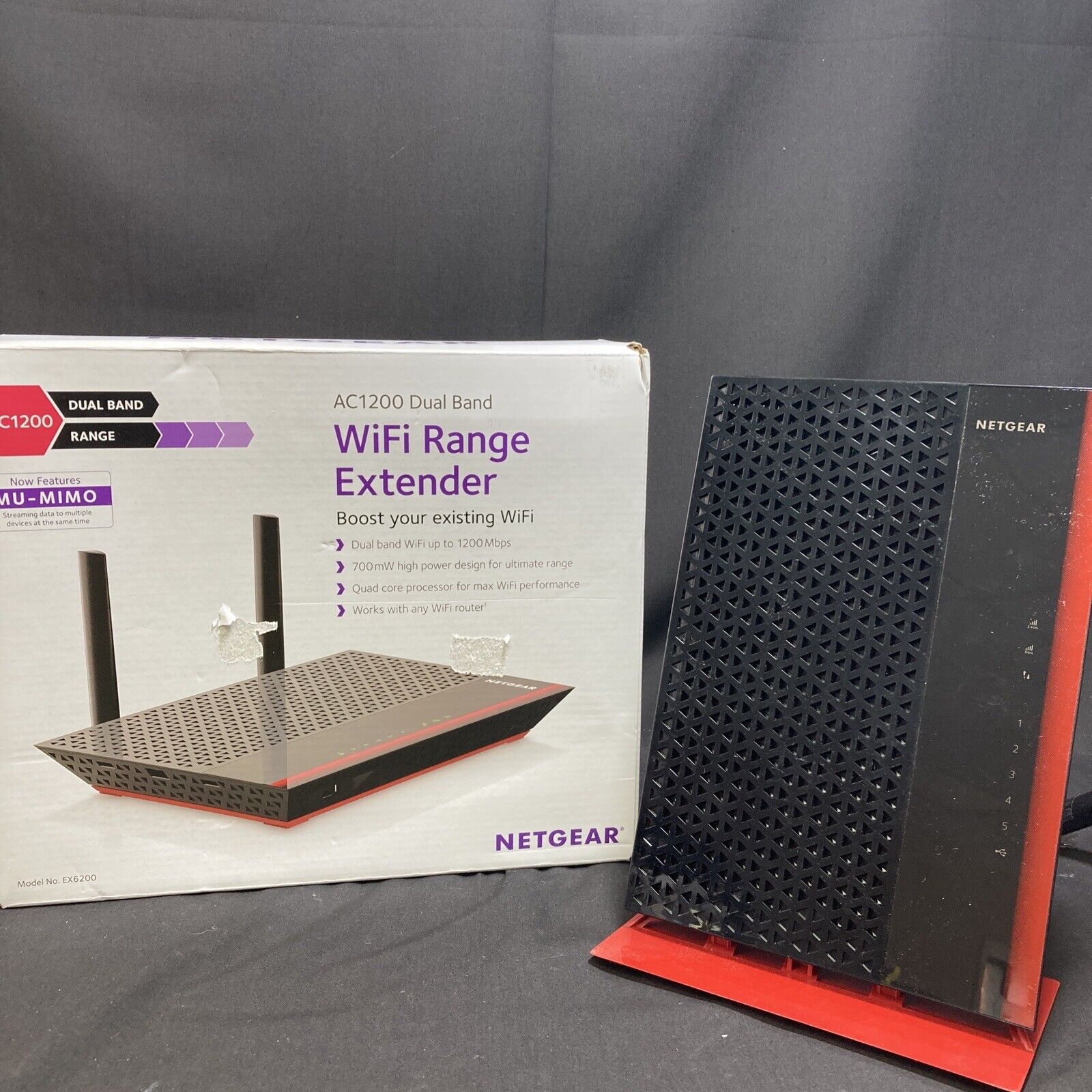 Netgear EX6200v2 WiFi Gigabit Range Extender Dual Band AC1200 (AC Only)