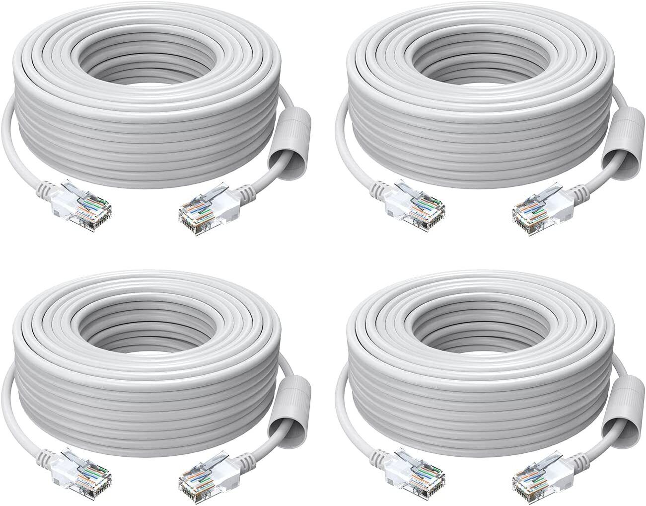 ZOSI 4-Pack 100ft Cat5e Ethernet Security Cameras RJ45 POE Cable Network Wire