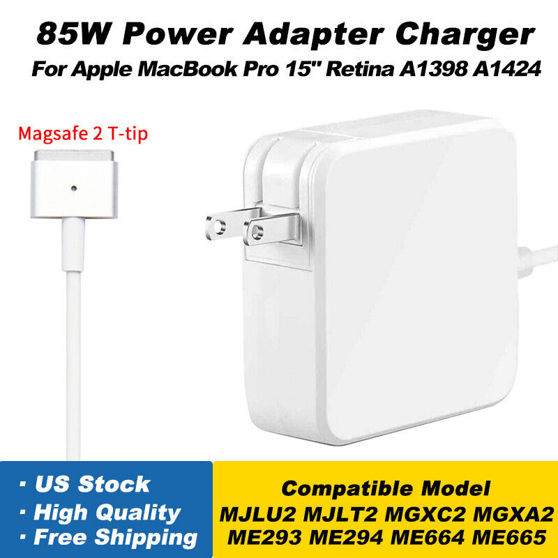 85W T-tip Power Adapter Charger for Apple MacBook Pro 15\