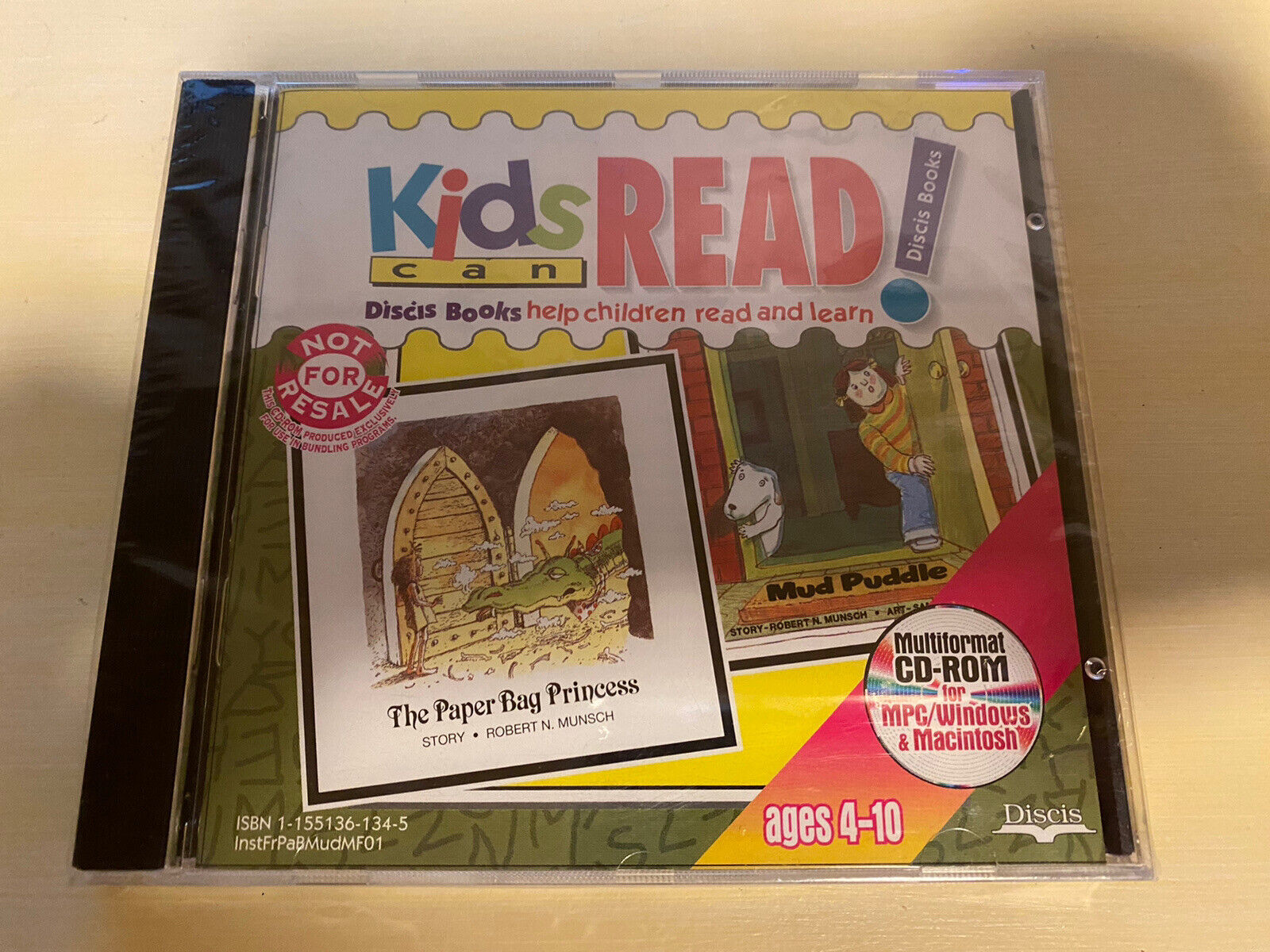 Robert Munsch CD-ROM Paper Bag Princess, Mud Puddle Kids Can Read Sealed