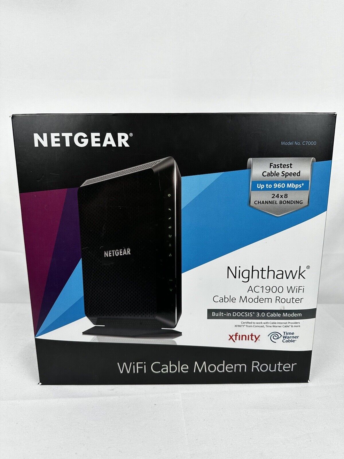 NETGEAR Nighthawk C7000-100NAS AC1900 WiFi Cable Modem Router DOCSIS 3.0