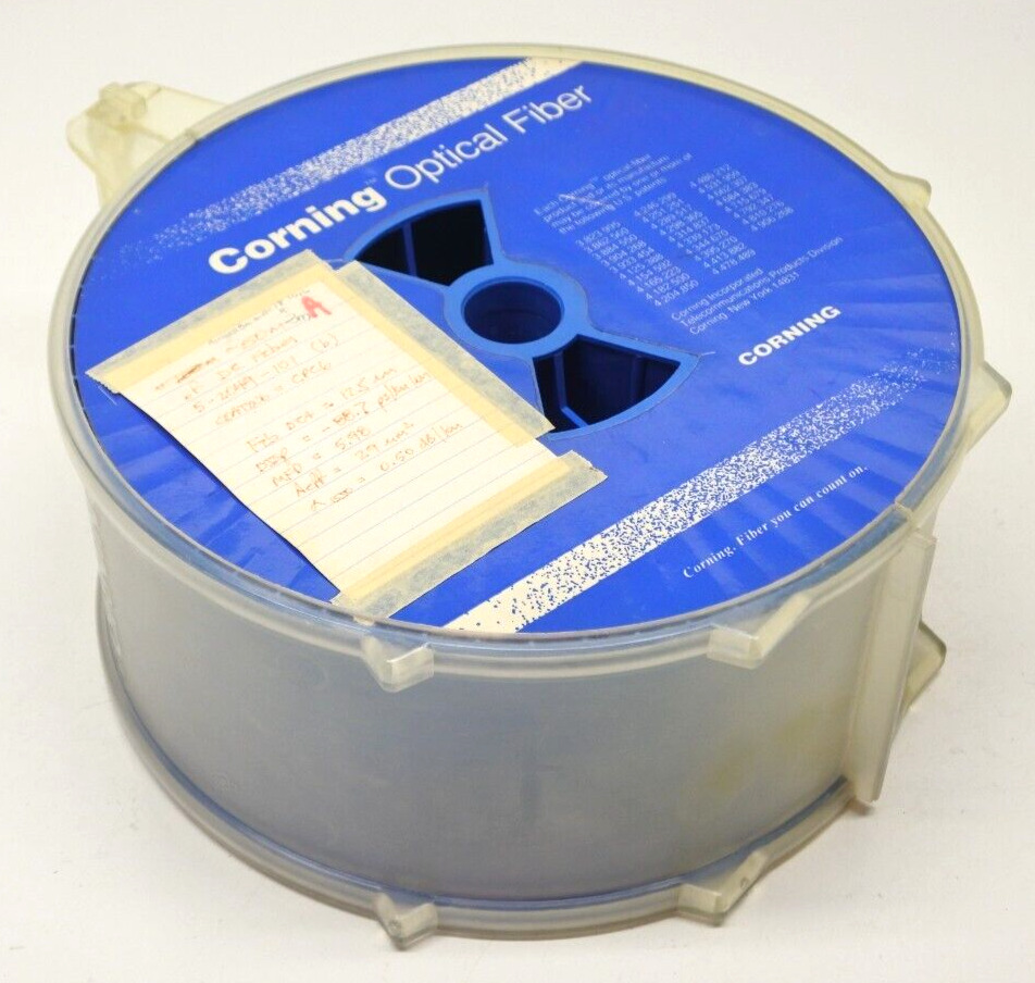 Corning Reel Spool ~ 50 m DC Optical Fiber Cable Coating CPC6 with Handle Case