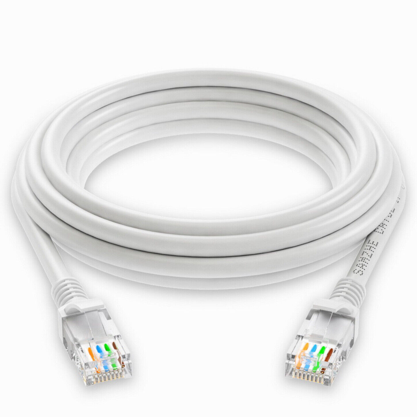 60FT Cat5E PoE IP Camera NVR Ethernet Cable Outdoor/Indoor RJ45 Jacks Cord Wire