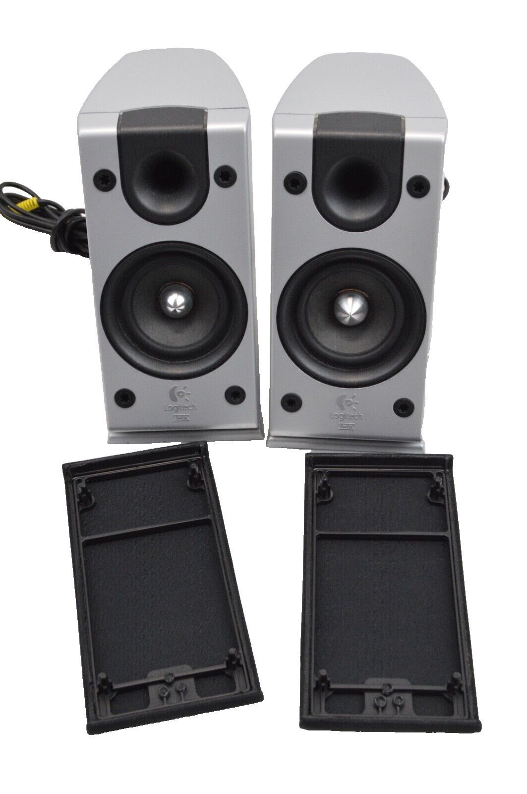 Two 2x Logitech THX Z-2300 Replacement Satellite Speakers Silver 490383