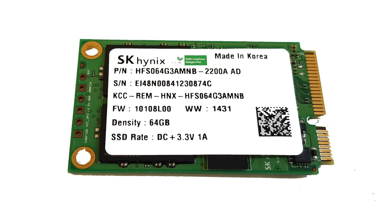 Hynix Msata 64GB SSD State Solid Drive HFS064G3AMNB-2200A