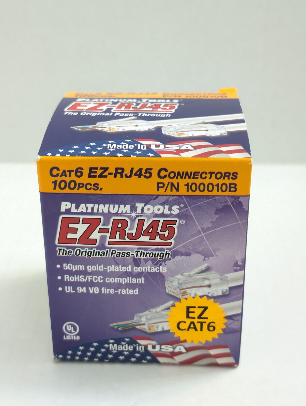Platinum Tools 100010B EZ-RJ45 Cat6 Connector, New box of 100 Pieces