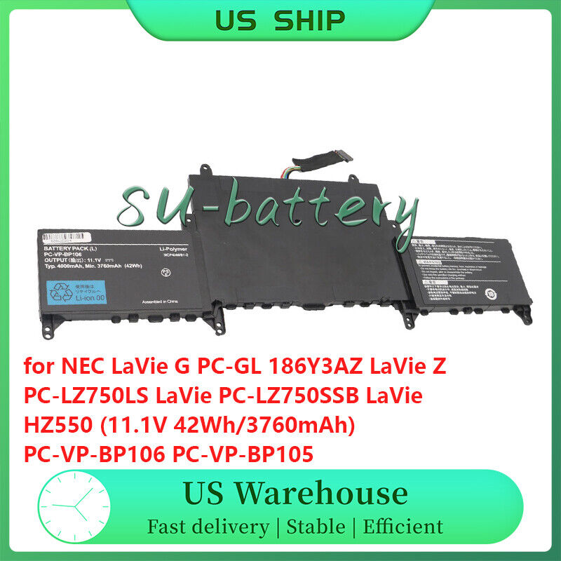 Genuine PC-VP-BP106 PC-VP-BP105 battery for Nec LAVIE HZ550 HZ750 PC-GN246W3G6