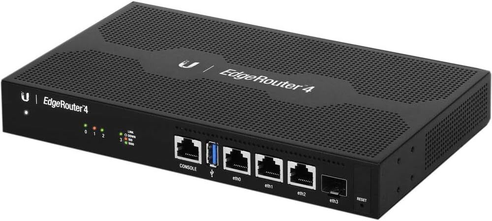 Ubiquiti Networks EdgeRouter 4 10/100/1000 Mbps Ethernet Ports IrDA - Black