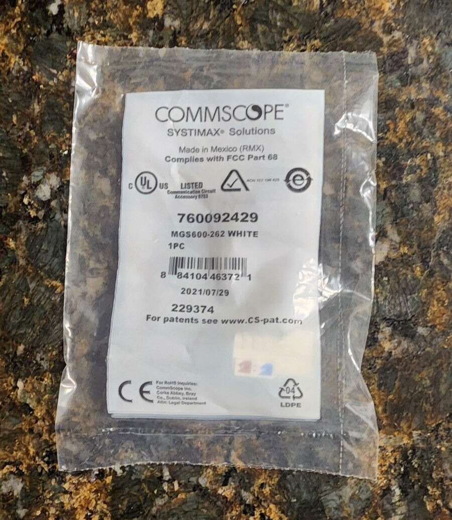 Commscope/Systimax GigaSpeed 10Gig Cat6a Modular Jack, White MGS600-262 ~STSI