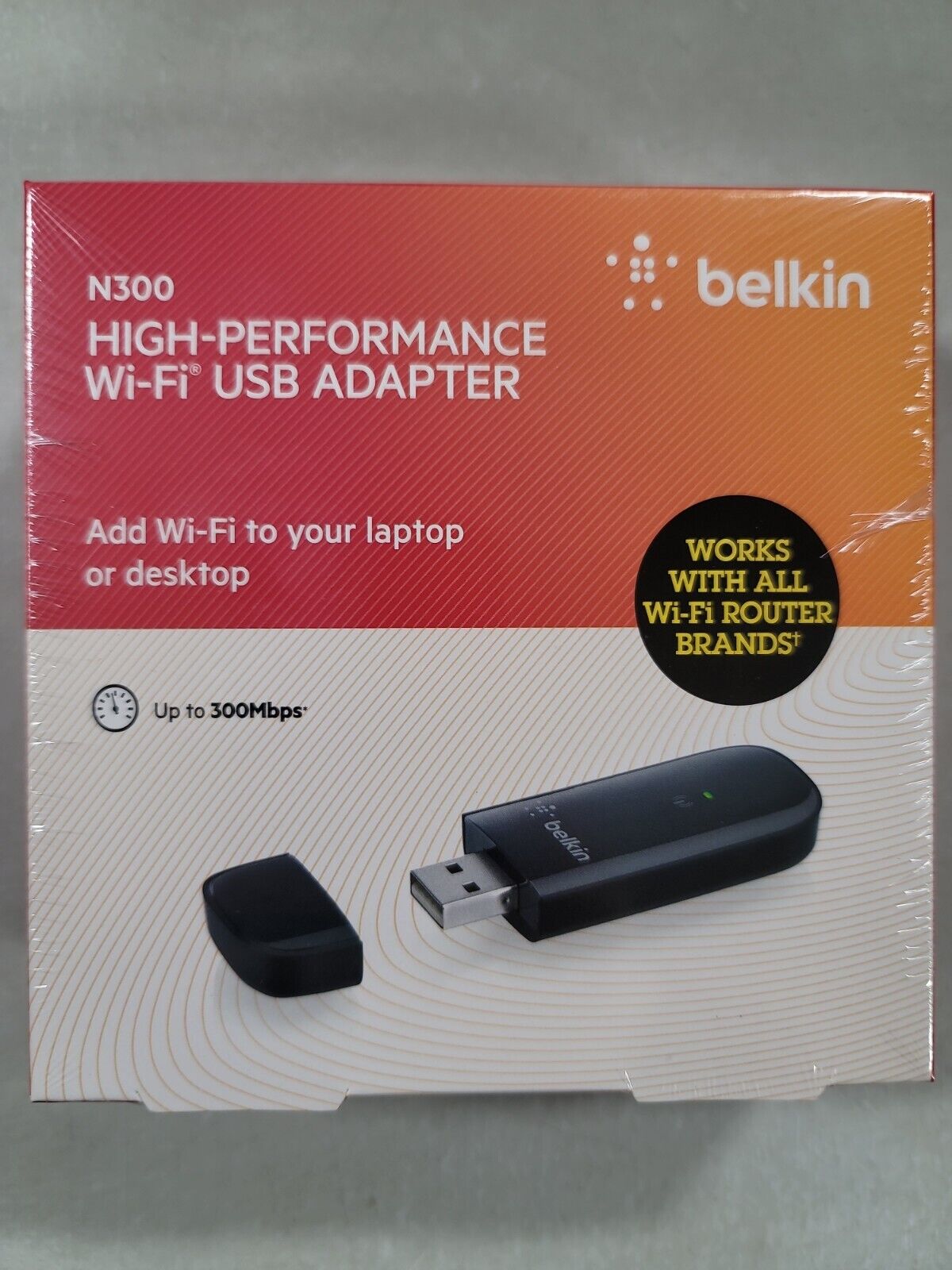 NEW Belkin N300 High Performance Wireless Wi-Fi USB Adapter  