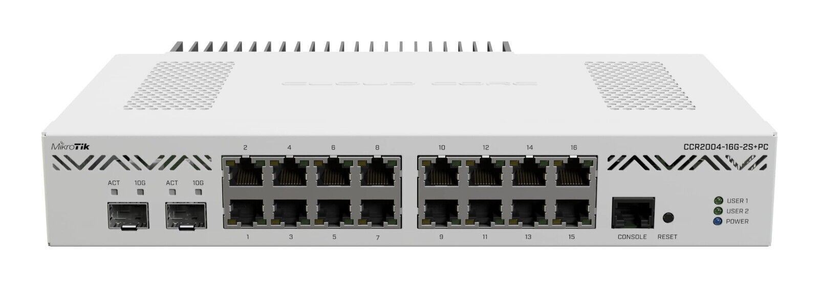 Mikrotik CCR2004-16G-2S+ 16x Gigabit Ethernet Ports 2x10G SFP+ New Sealed