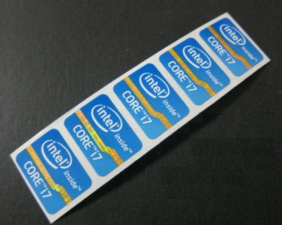 5pcs Intel Core i7 Sticker 15.5mm x 21mm Laptop sticker label case badge logo US