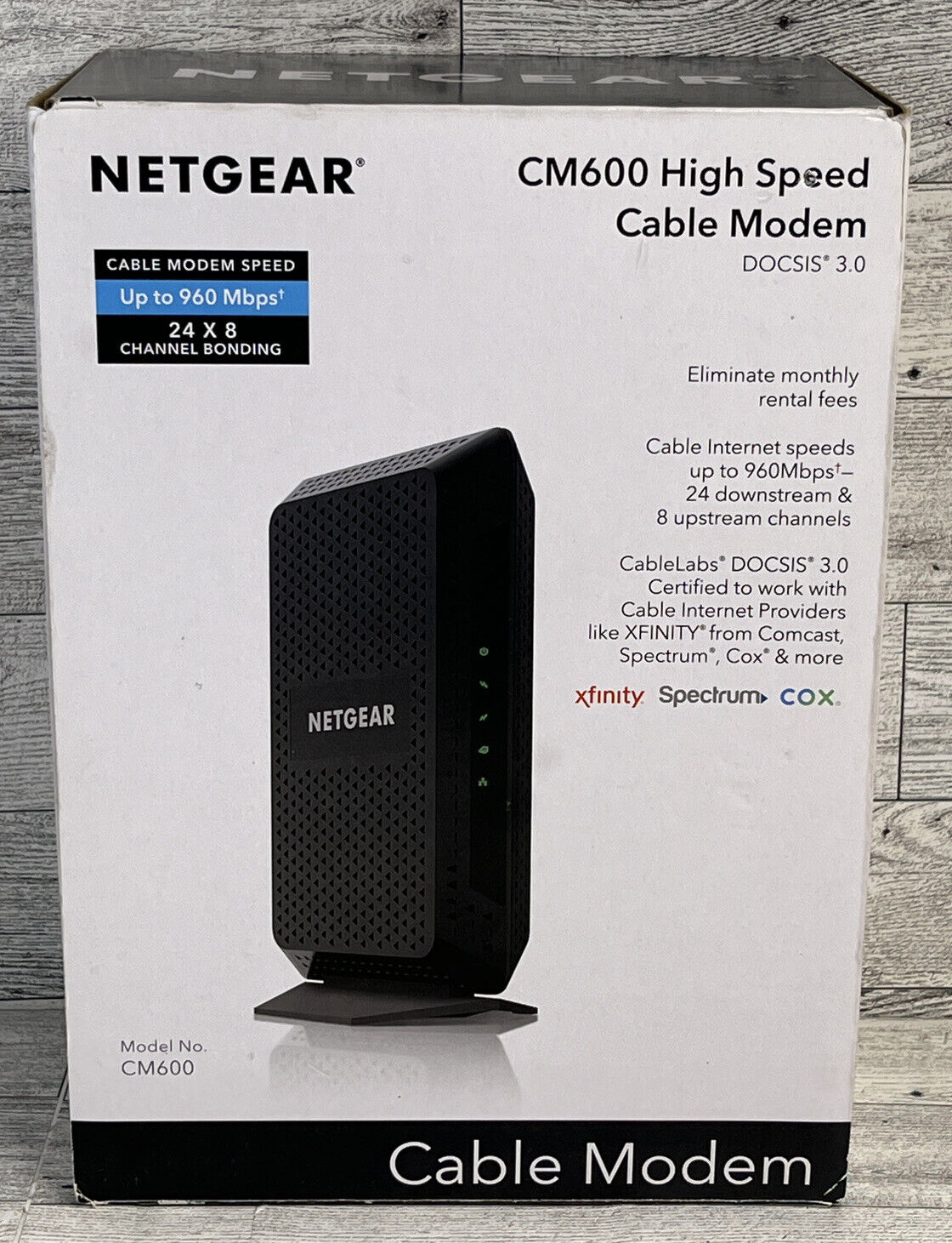 NETGEAR CM600-1AZNAS 960Mbps DOCSIS 3.0 Cable Modem Open Box Works