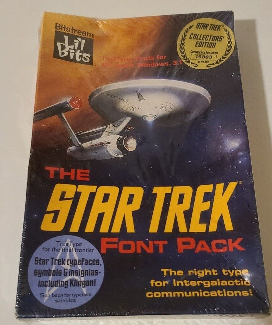 1992 THE STAR TREK FONT PACK - COLLECTORS EDITION - BRAND NEW