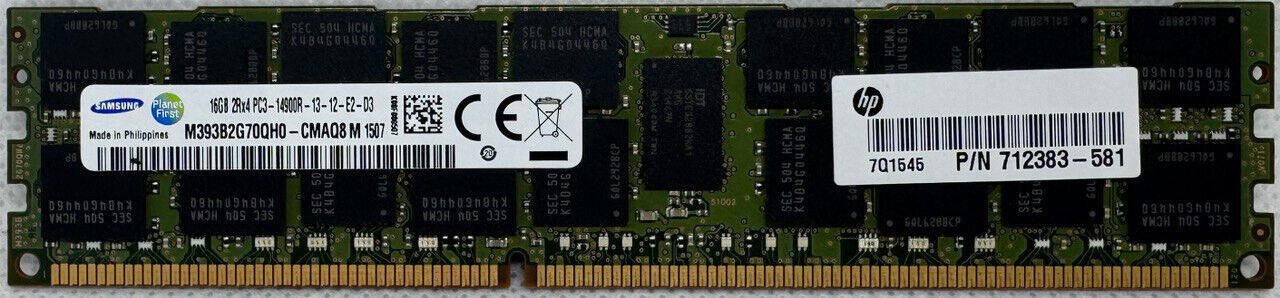 Samsung 16GB 2Rx4 PC3-14900R M393B2G70QH0-CMA  DDR3 SDRAM DIMM ECC - SERVER RAM