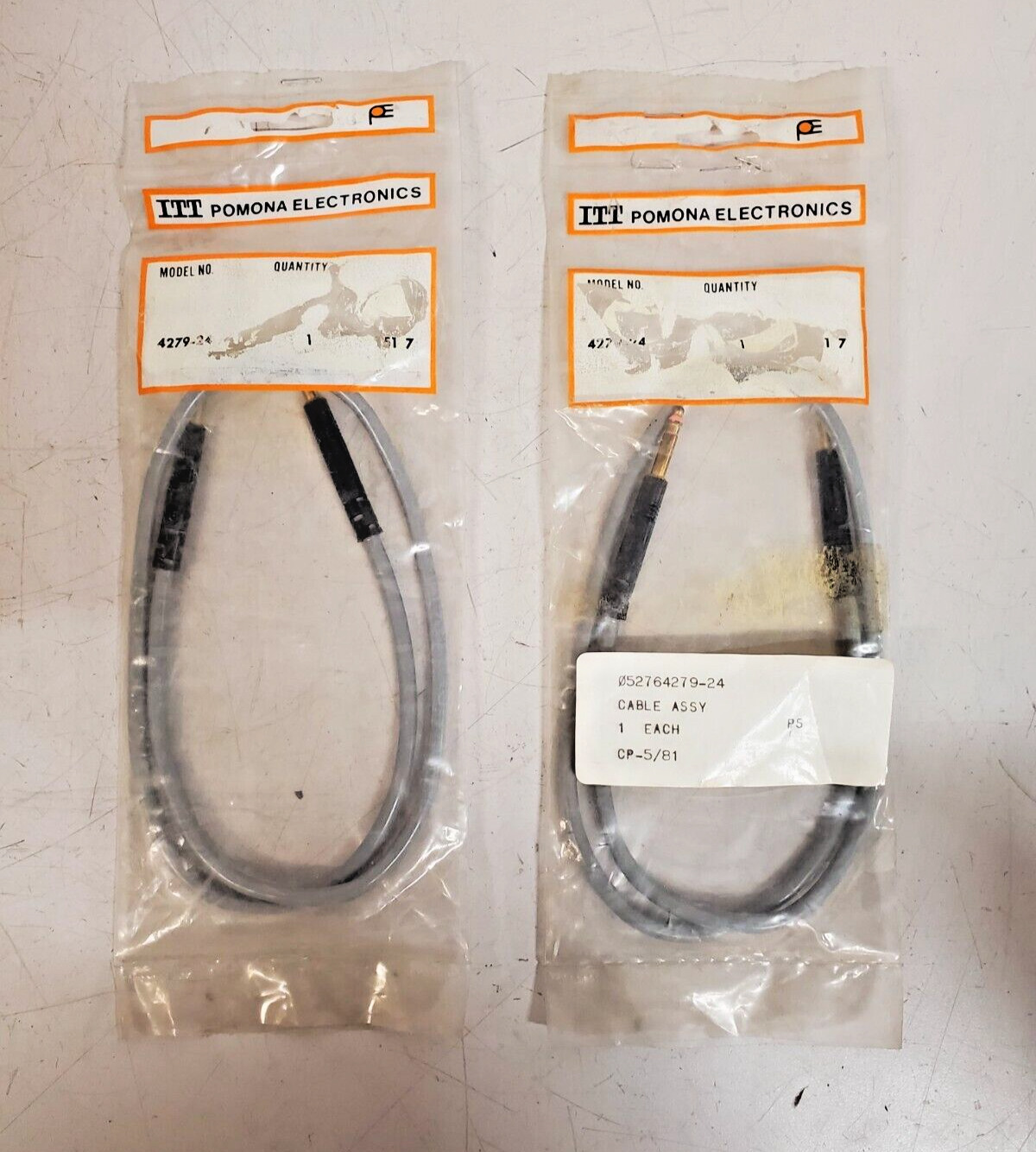 2 Qty. of ITT Pomona Electronics Cable Assy 4279-24 | 052764279-24 (2 Qty)
