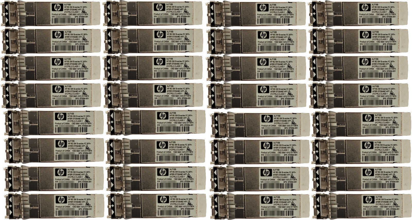 HP Brocade 8Gb B-Series SW Fibre Channel SFP+ Transceiver AJ716B 670504-001
