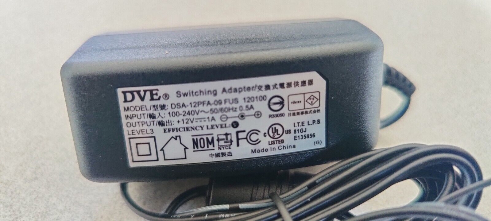 Genuine AC Power Supply Adapter 12V 1A for Dell SoundBar Speaker AS501PA AX510PA