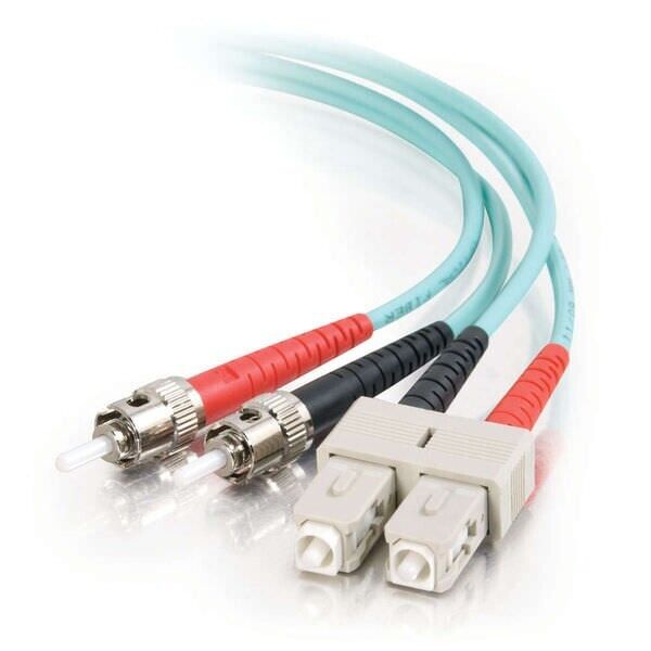 10 PACK LOT 3m SC-ST Duplex 50/125 OM3 Multimod Fiber Patch Cable OFNR Aqua 10FT