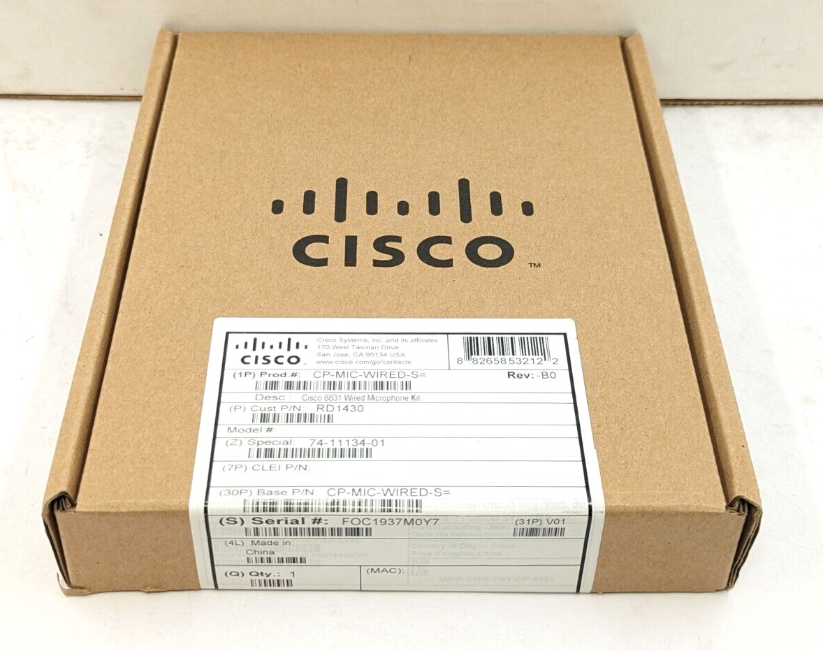 New/Sealed Cisco CP-MIC-WIRED-S= Microphone for CP-8831 ( SET 2x MICs )