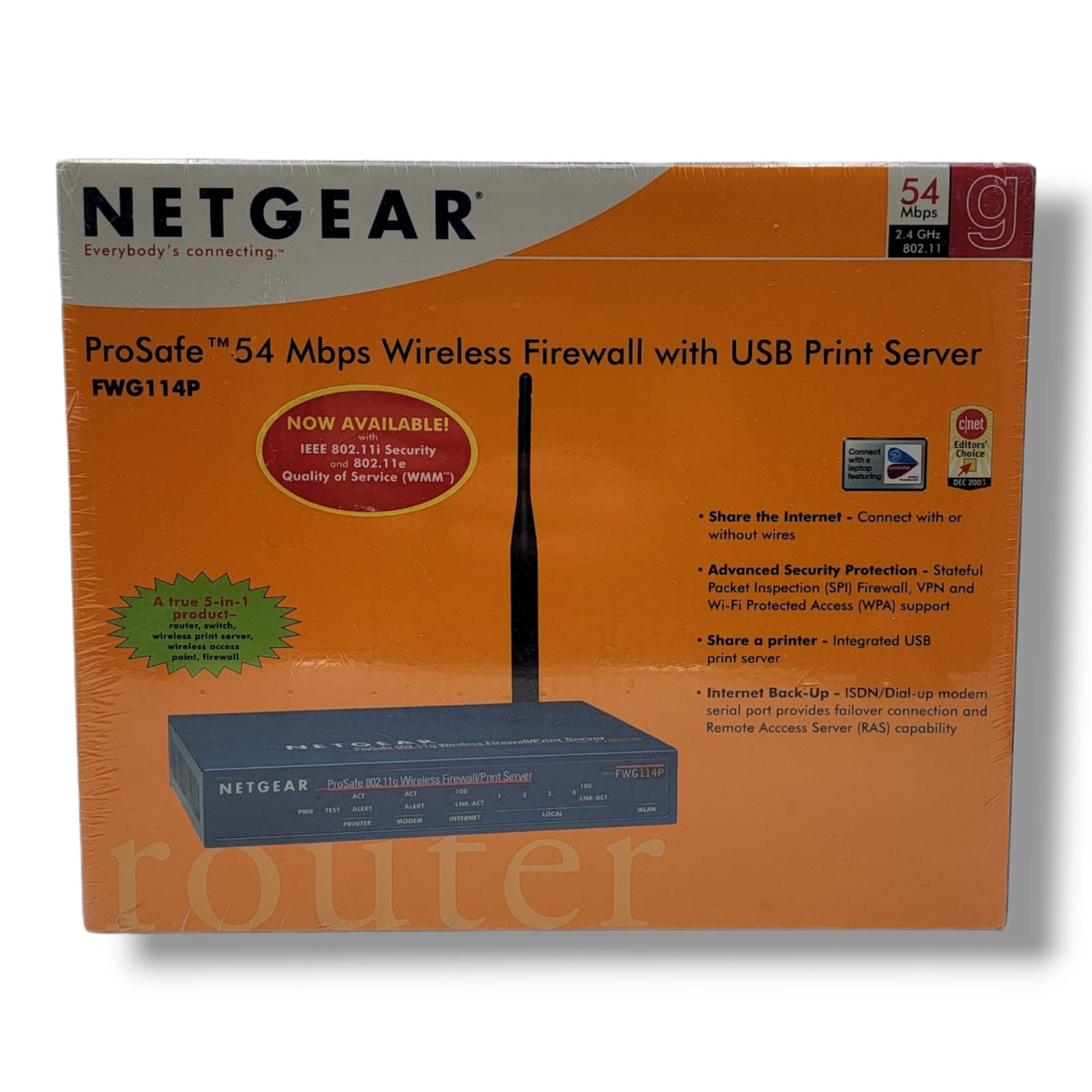 NETGEAR FWG114P ProSafe 802.11g Wireless VPN Firewall 4-Port 10/100 Switch