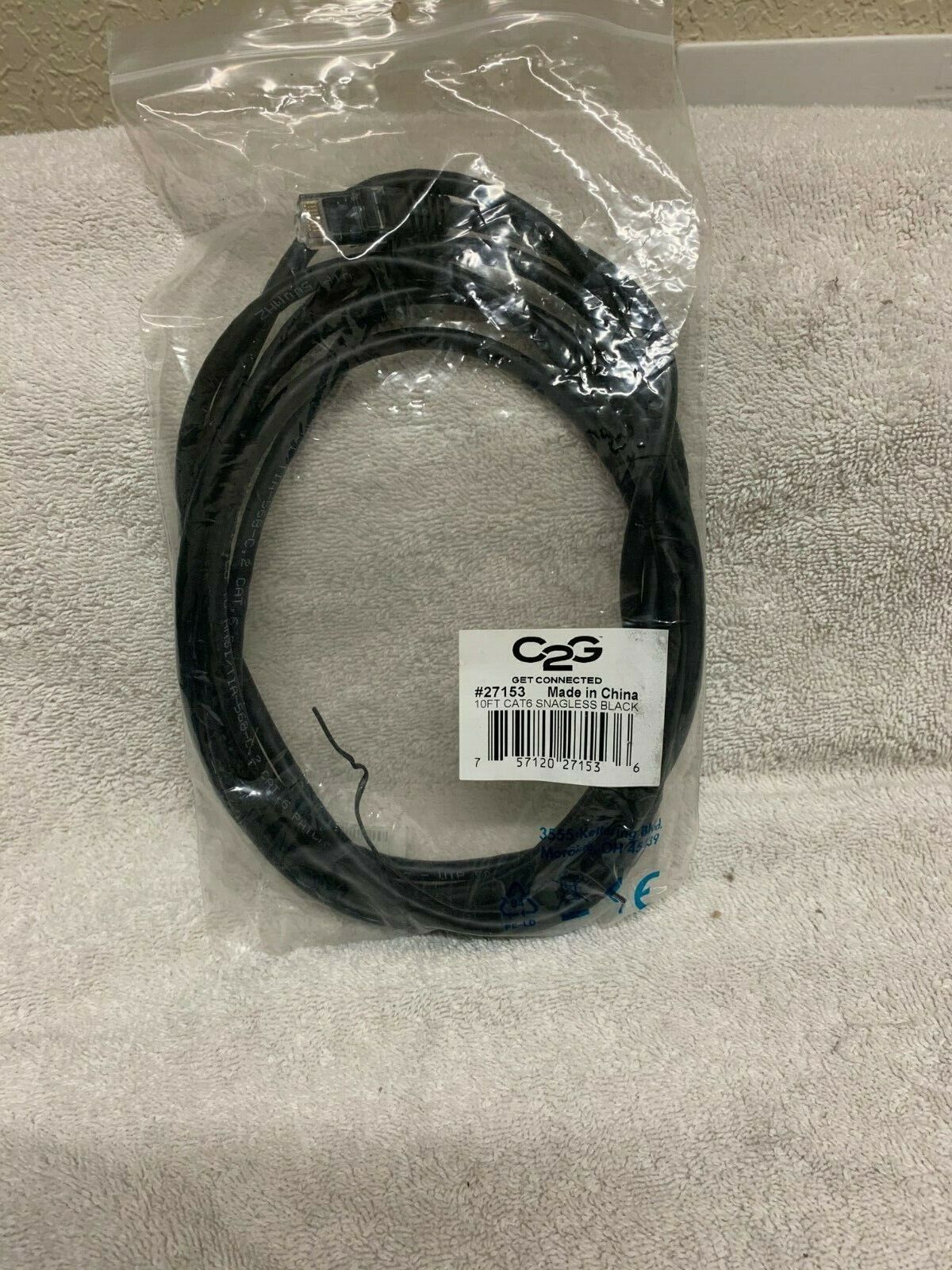 10FT Cat 6 Snagless Black Cable