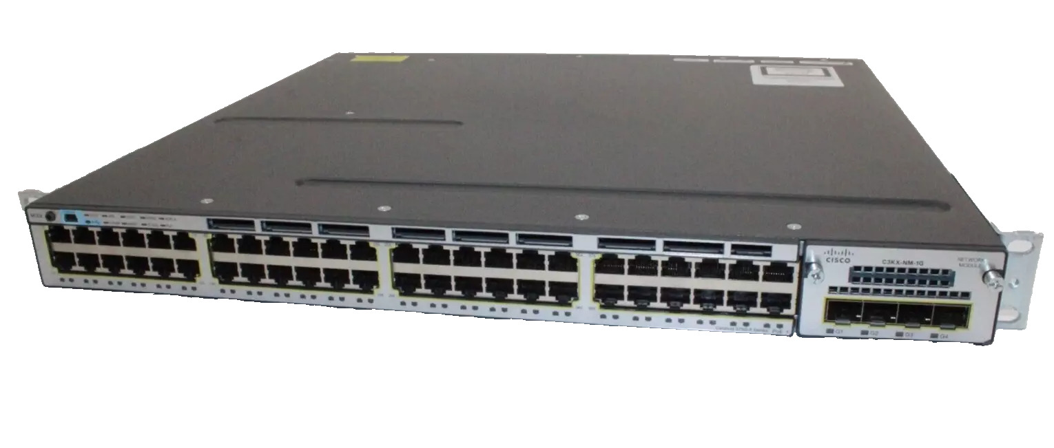Cisco WS-C3750X-48P-L V04 48 Port Switch - Includes C3KX-NM-1G