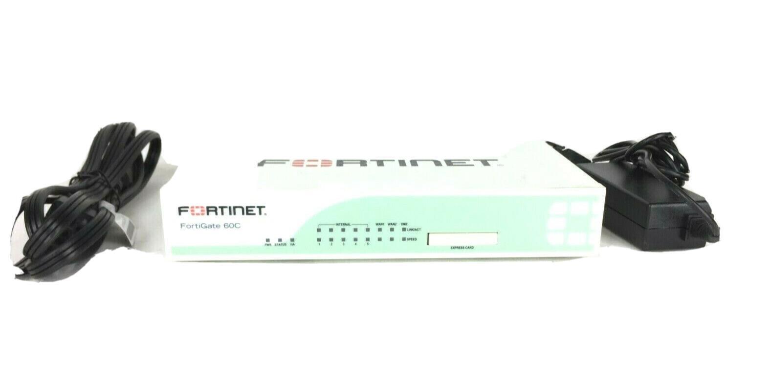 Fortinet Fortigate FG-60C Security Appliance Firewall with adapter 