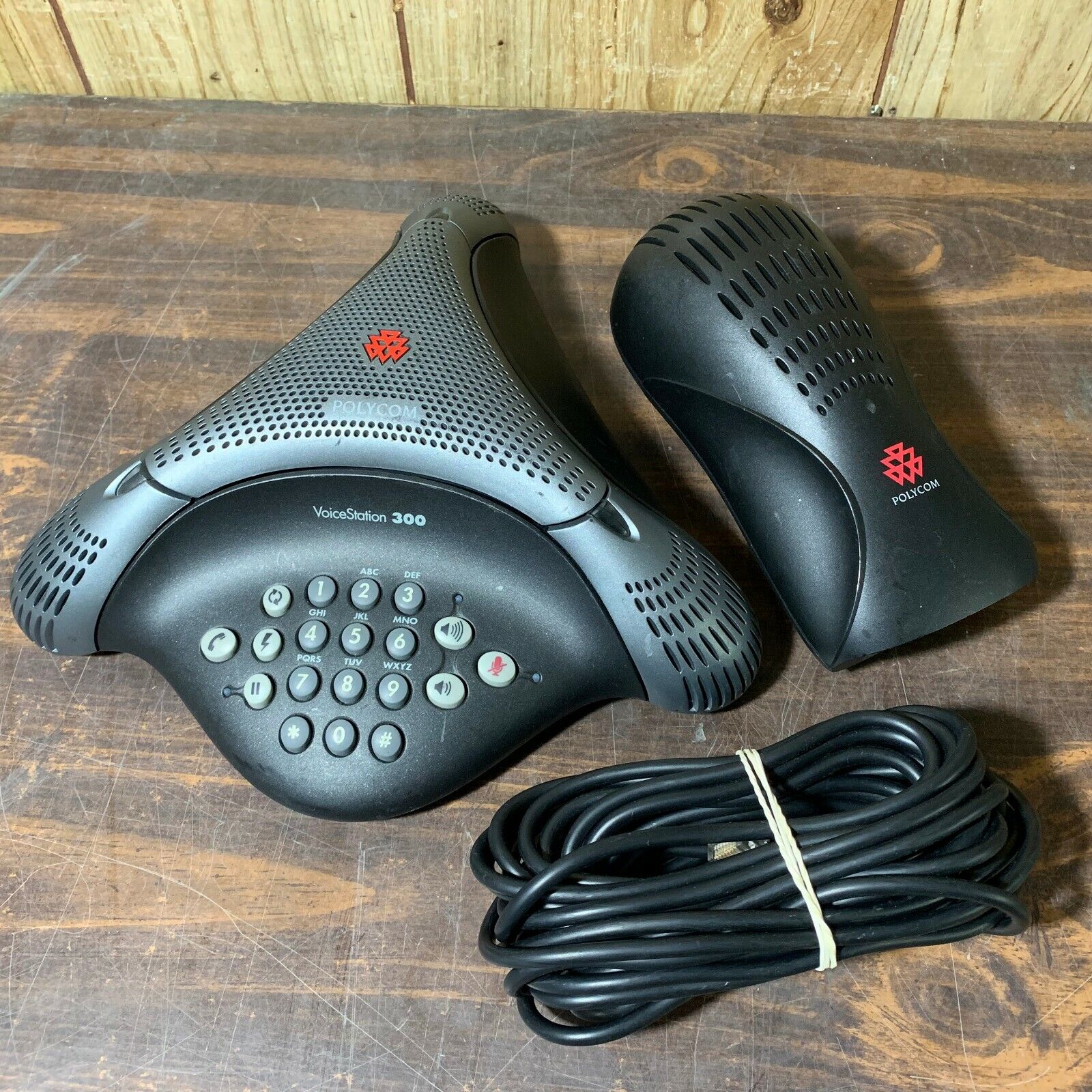 Polycom VoiceStation 300 Conference Phone w/ Wall Module 300/500. Grade A.