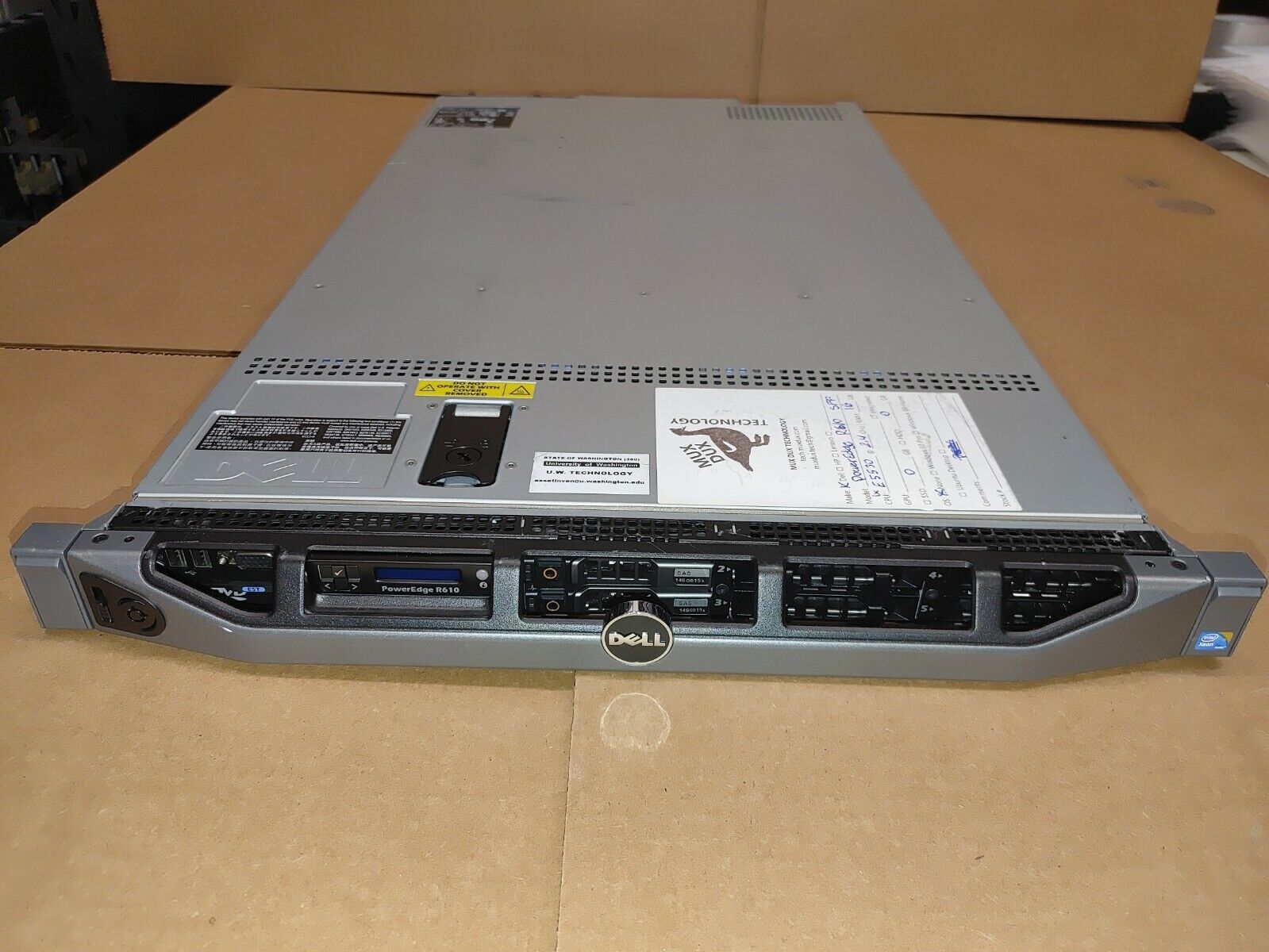 Dell PowerEdge R610 SFF, (1) E5530@2.4GHz, 12GB RAM, (2) 502W PSU