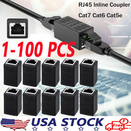 RJ45 Inline Coupler Cat6/Cat5e Ethernet Network Cable Extender Connector lot