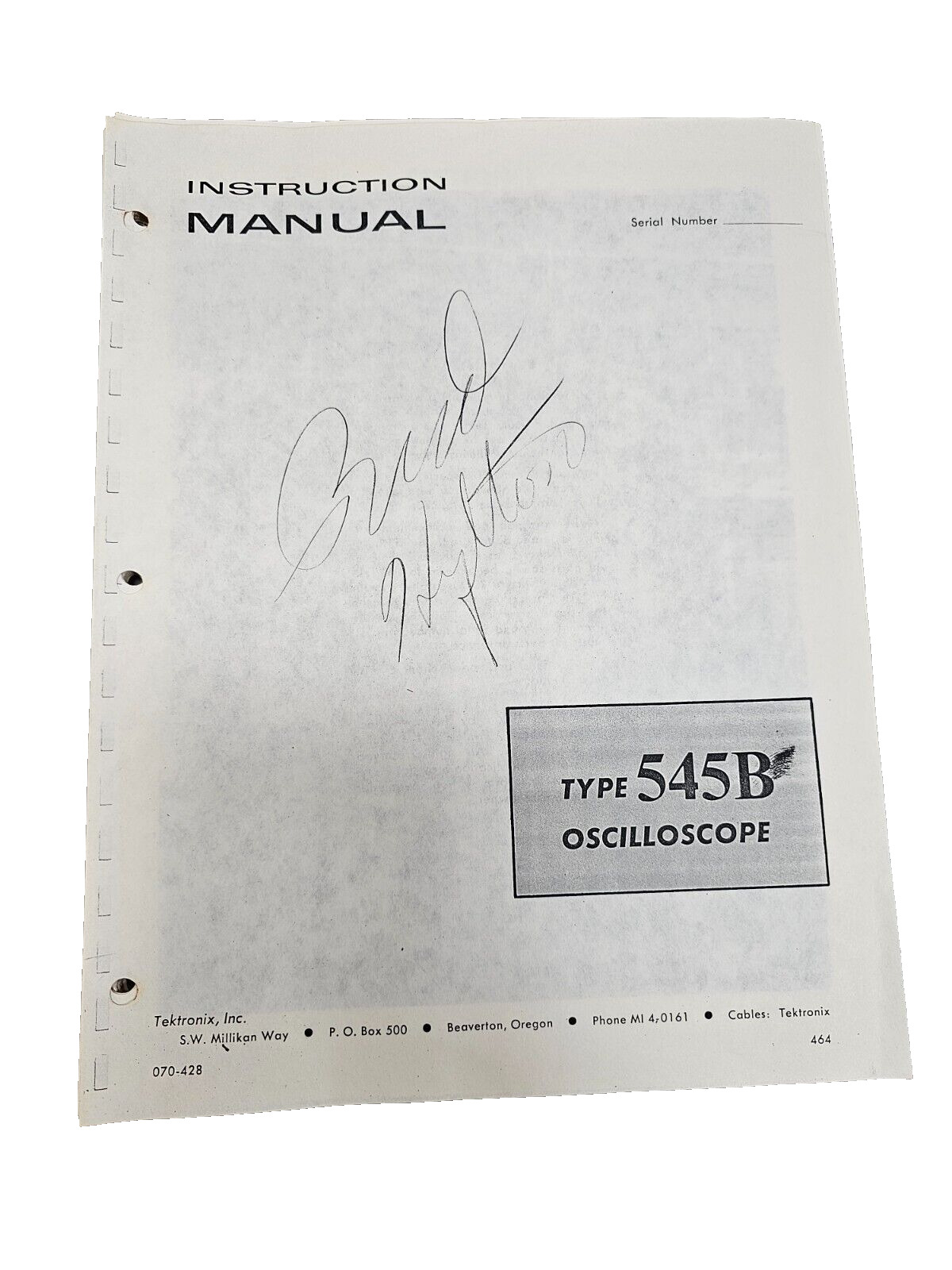 Vintage 1964 Tektronix 545A/545B Oscilloscope Instruction Manuals (Reprints)