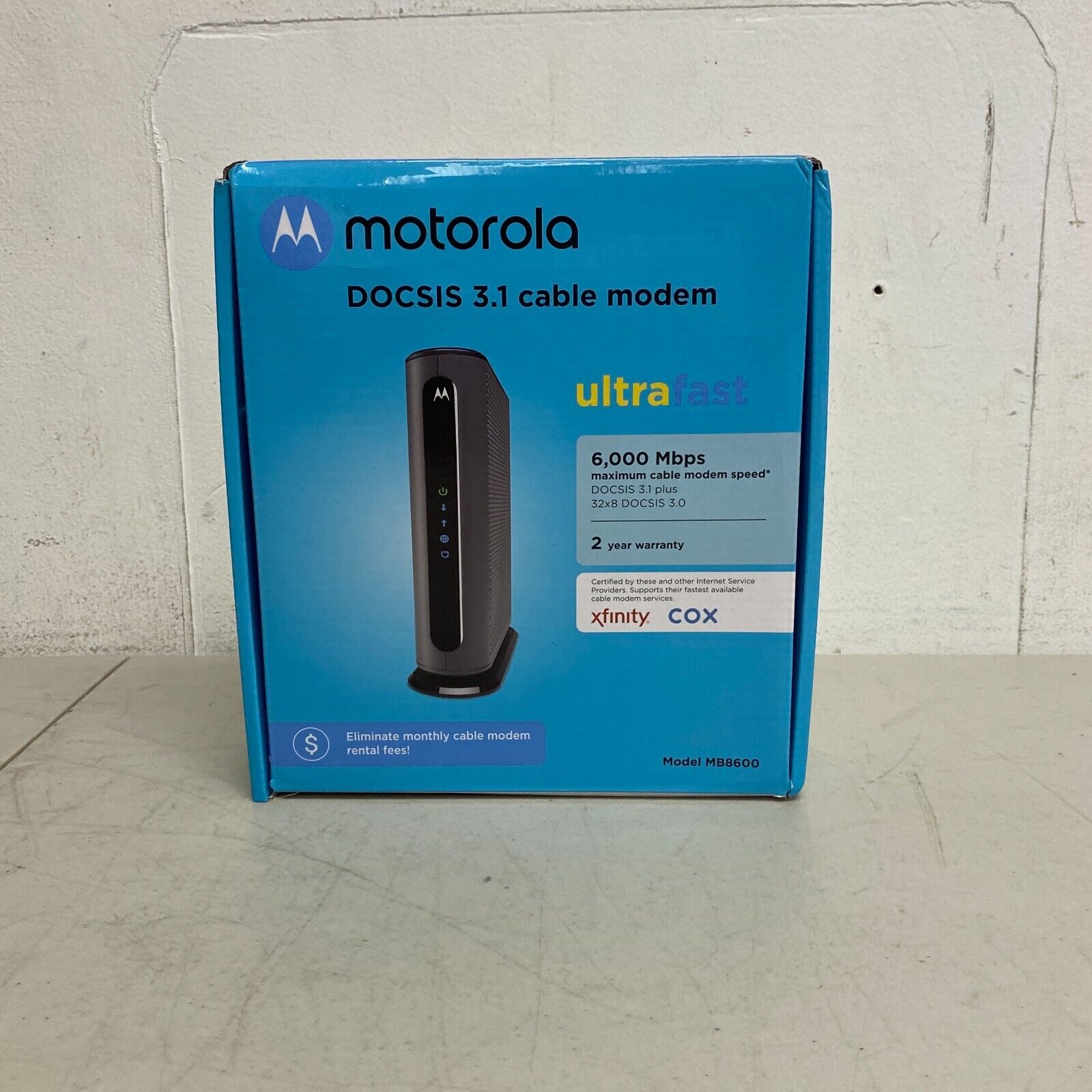 Motorola DOCSIS 3.1 Plus 32x8 Cable Modem Model: MB8600 6,000 MBPS *OPEN BOX*