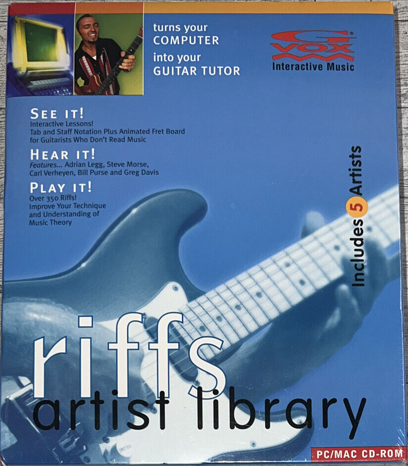 Vintage Riffs Artist Library PC/MAC CD-ROM Over 350 Riffs From 5 Players G Vox